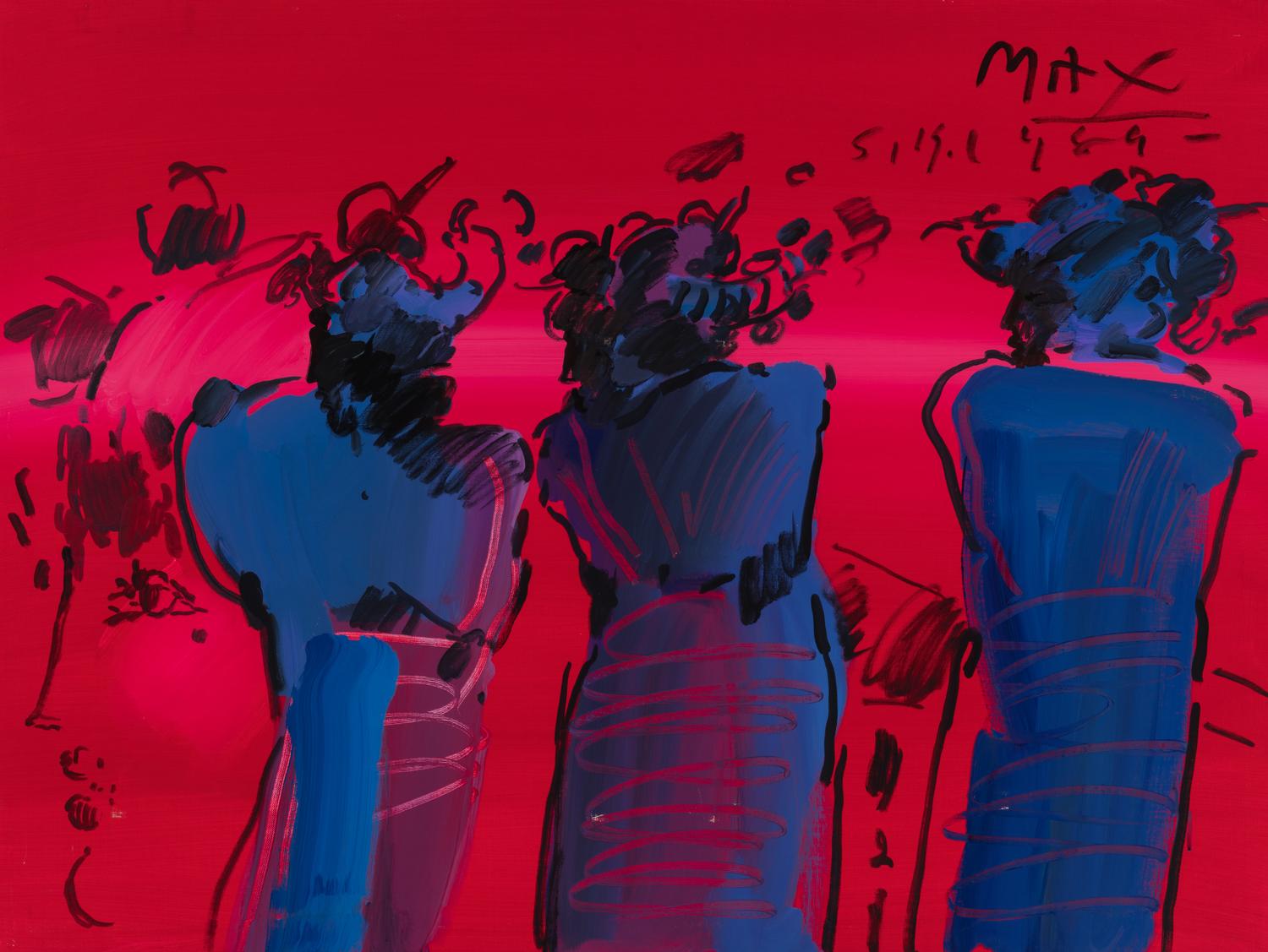 Three Facing West, 1989 and Zulu Red , 1988 (two works)