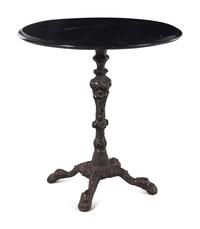 A Pair of French Cast Iron-Base Café Tables