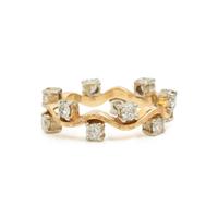 Yellow Gold and Multigem Earrings and Ring