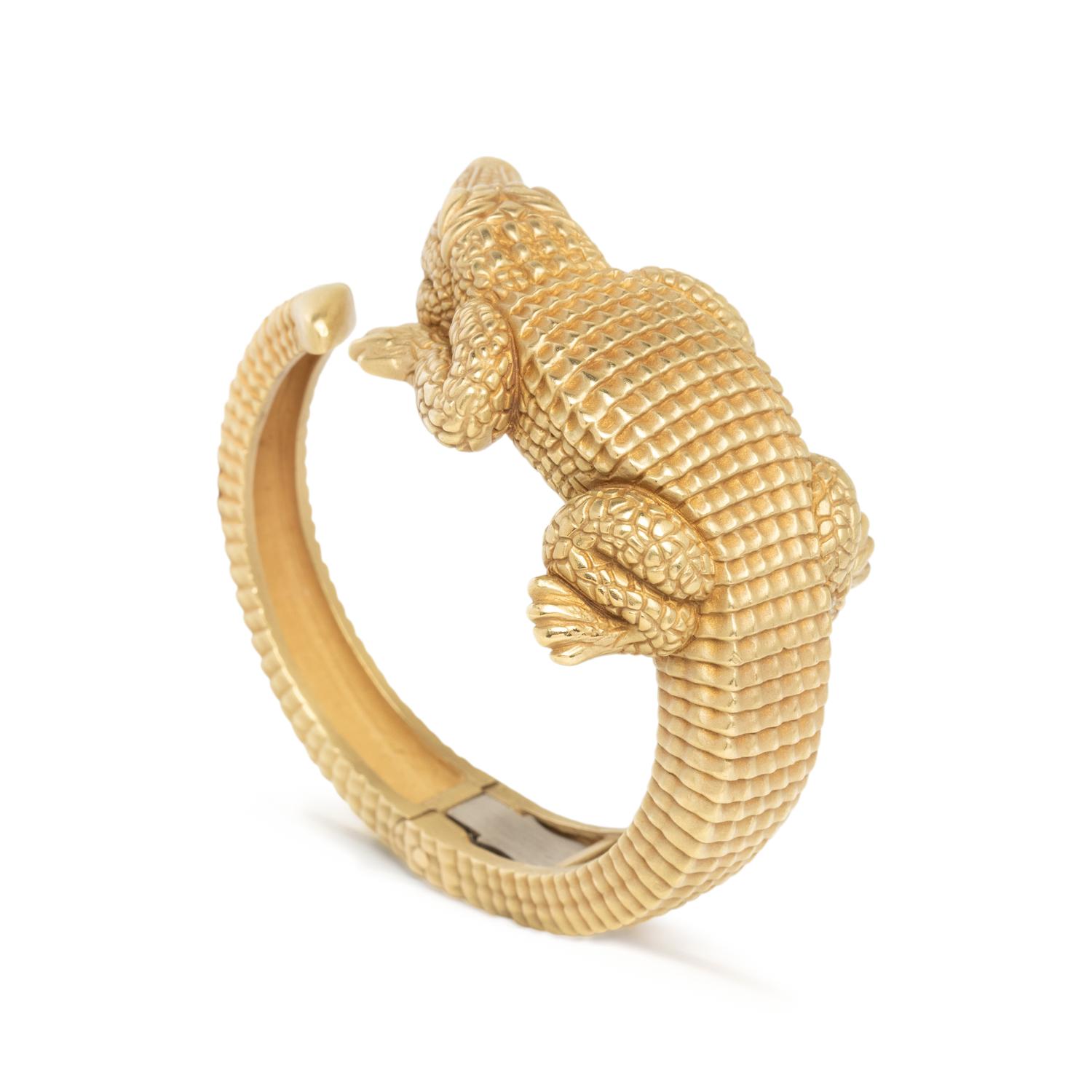 BARRY KIESELSTEIN-CORD, YELLOW GOLD ALLIGATOR CUFF BRACELET