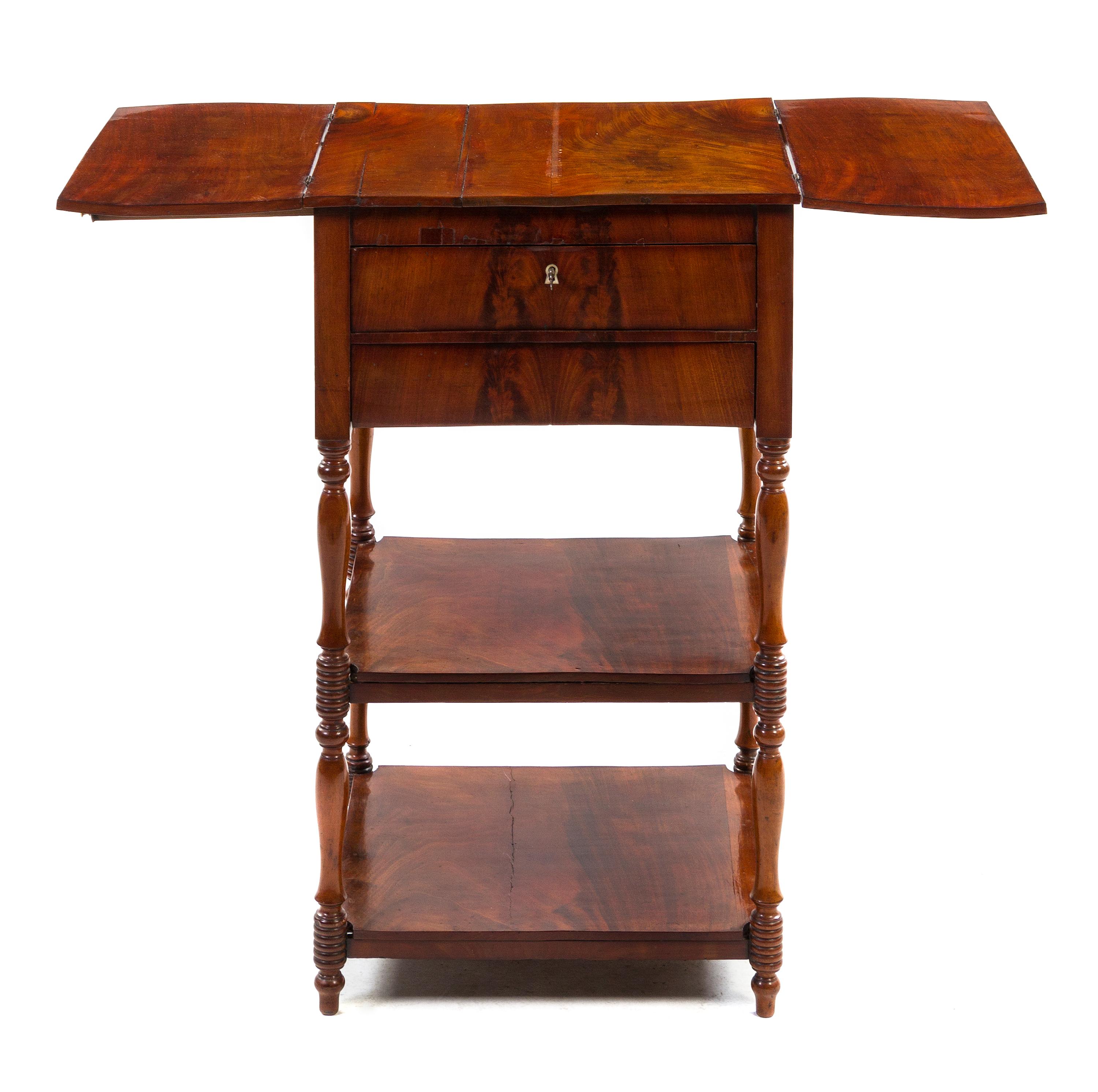 A Federal Style Mahogany Work Table, Height 33 1/2 x width 18 1/2 x depth 16 1/2 inches.