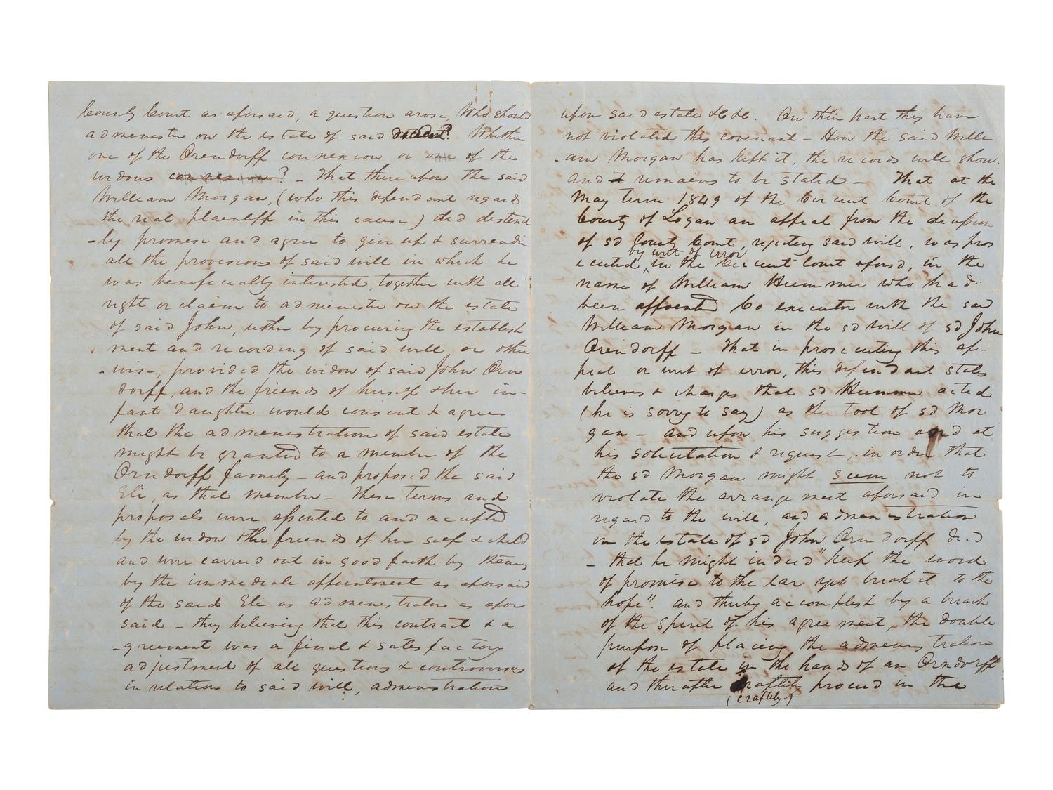 [ENSLAVEMENT & ABOLITION]. A group of 2 legal documents related to cases involving enslaved persons.