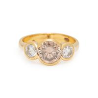 YELLOW GOLD, COLORED DIAMOND, AND DIAMOND RING