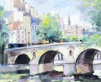 Artist Unknown, (French, 20th Century), Two Works; Pont Neuf, Paris and St. Germain de Pres