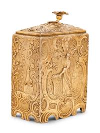 A Dutch Silver-Gilt Tea Caddy