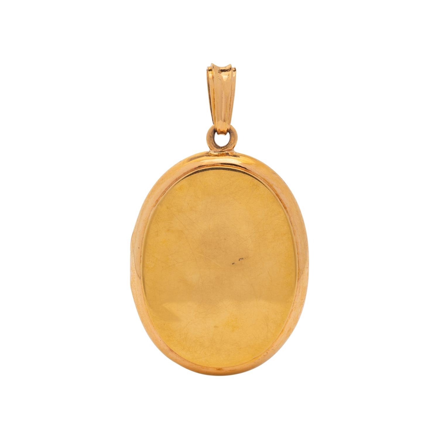 YELLOW GOLD, SILVER AND DIAMOND ANCHOR MOTIF LOCKET
