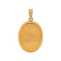 YELLOW GOLD, SILVER AND DIAMOND ANCHOR MOTIF LOCKET
