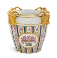 A Dresden Porcelain Pail Height 7 1/2 inches.