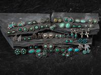Navajo Silver and Turquoise Screwback Earrings