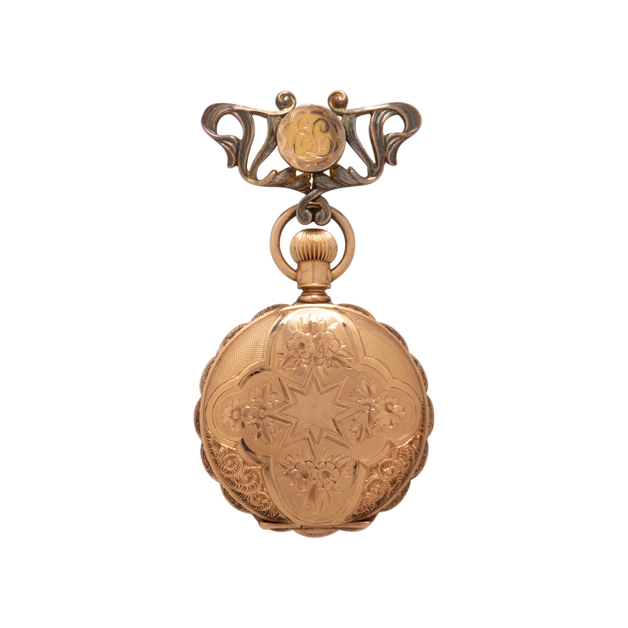 ELGIN, YELLOW GOLD HUNTER CASE POCKET WATCH