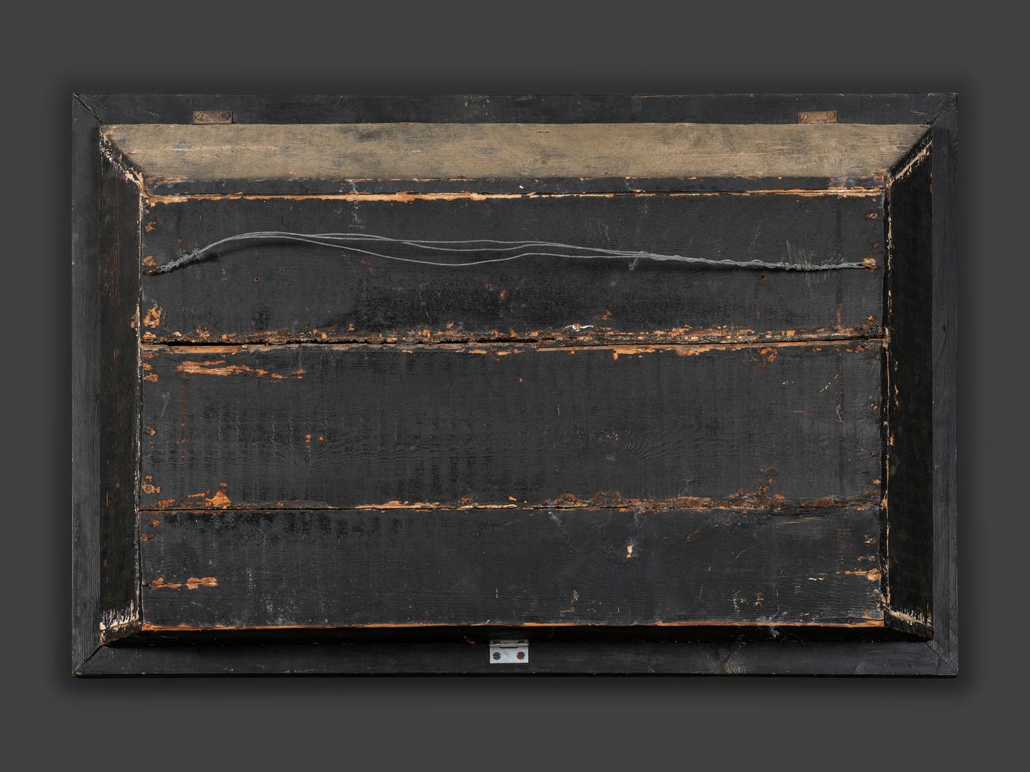 A Carved and Painted Wood Ship Diorama