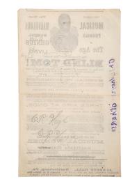 [MUSIC] -- [WIGGINS, Thomas Greene "Blind Tom" (1849-1908)]. Concert handbill. Martinsburg, Pennsylvania, 1877.