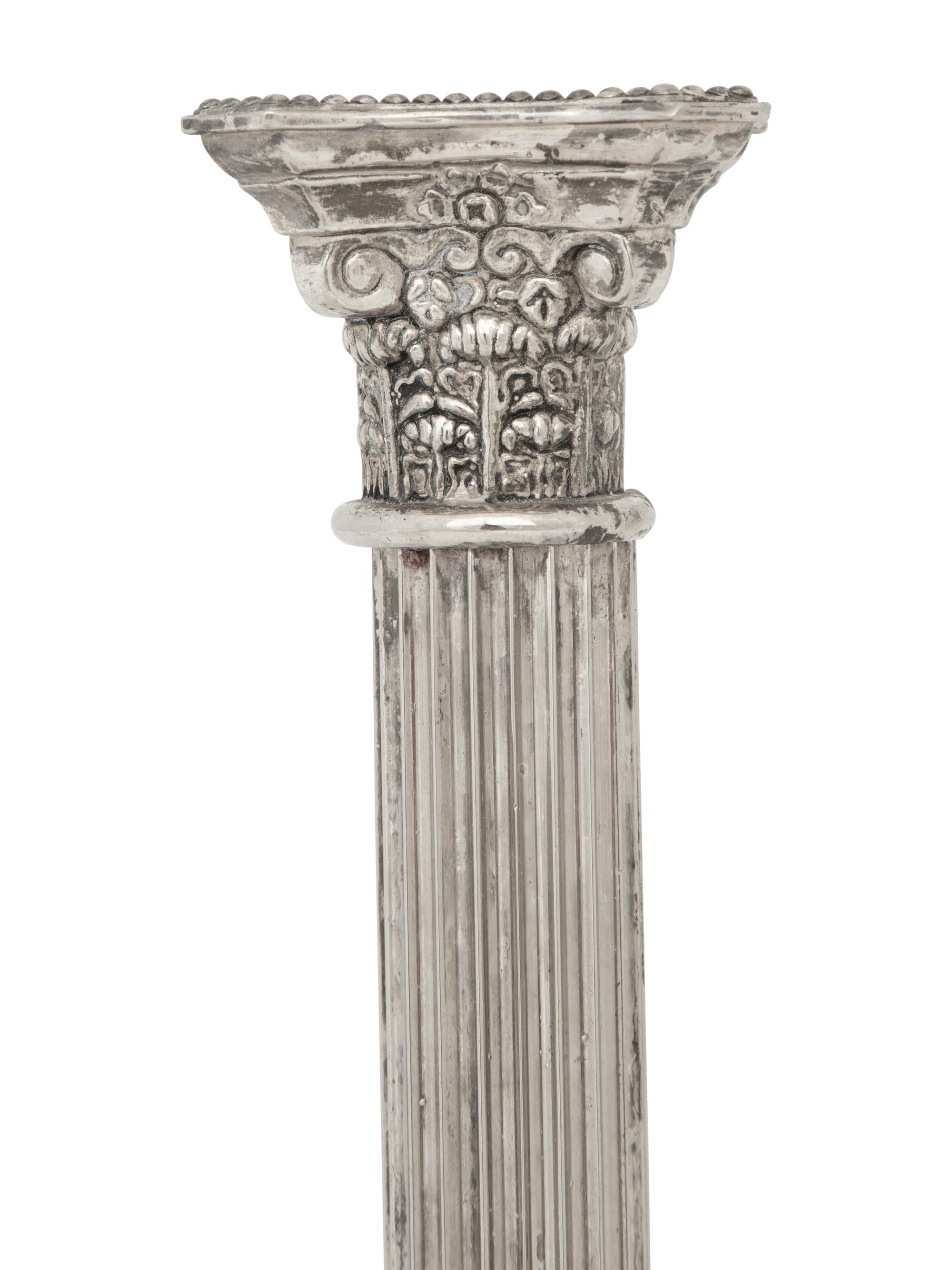Four American Silver-Plate Candlesticks