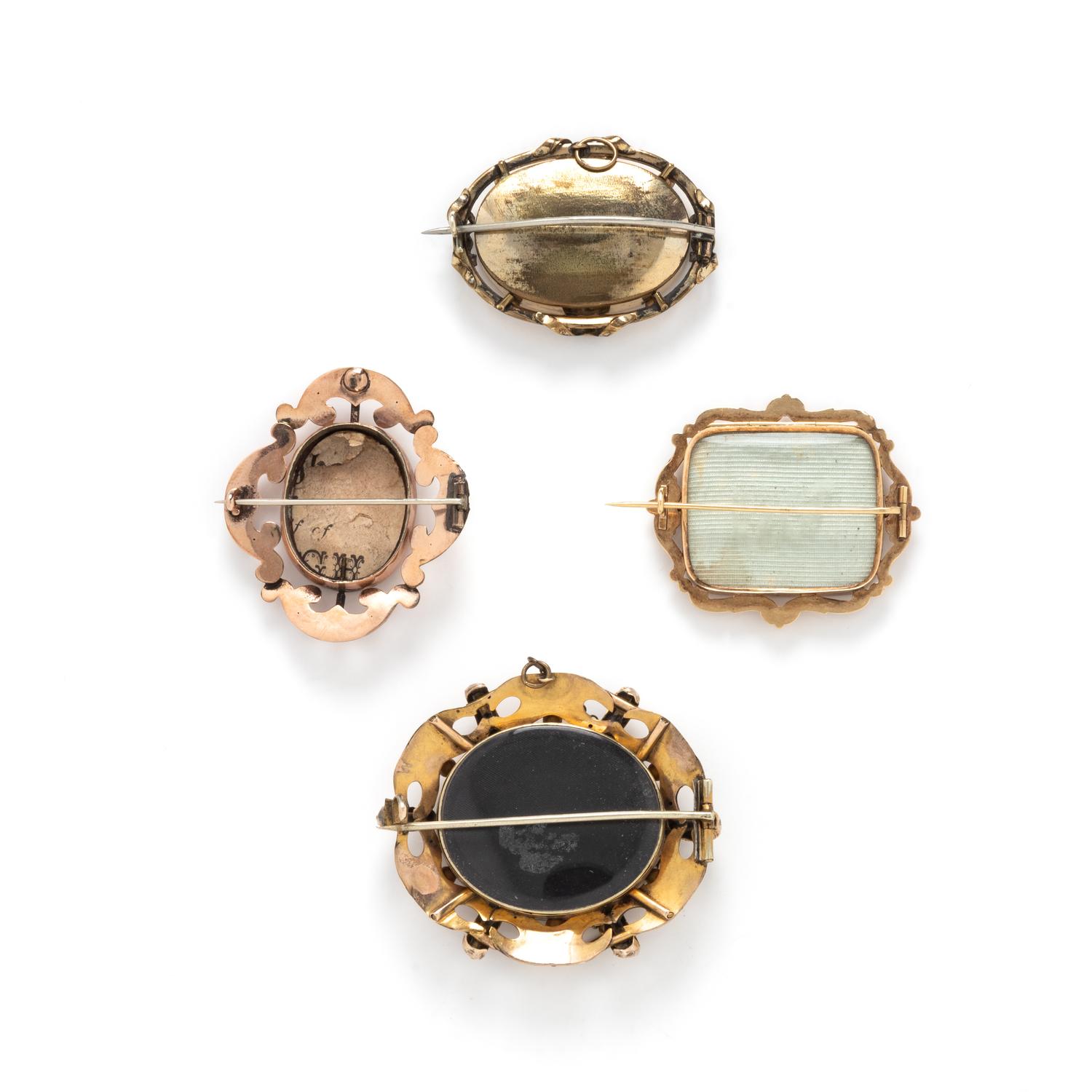 VICTORIAN, COLLECTION OF MOURNING BROOCHES