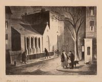 A group of six American prints (Ruth Chaney, Basketball ; Maxim Gottlieb, The Village Thief ; John Gregory, Cortez Street, Boston ; Lawrence Kupferman, Victorian Mansion ; Reginald Marsh, Star Burlesque ; William Sharpe, Ambulance )