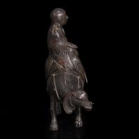 A patinated bronze "Immortal and Elephant" censer 仙人骑象铜炉 18th century or earlier ???????