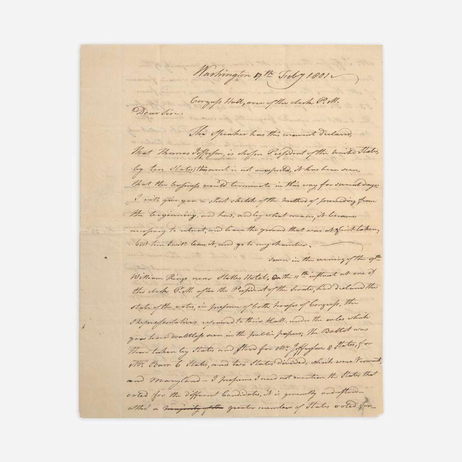 [Jefferson, Thomas] Mattoon, Ebenezer Group of 3 Autograph Letters, signed