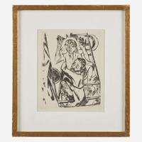 Max Beckmann (German, 1884-1950) Jacob Wrestling With the Angel (Jakob ringt mit dem Engel), plate 22 from Rembrandt: Religiöse Legenden
