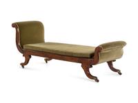 A Classical Painted and Stenciled Chaise Longue