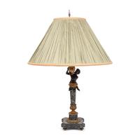 A Continental Gilt and Patinated Bronze and Marble Table Lamp