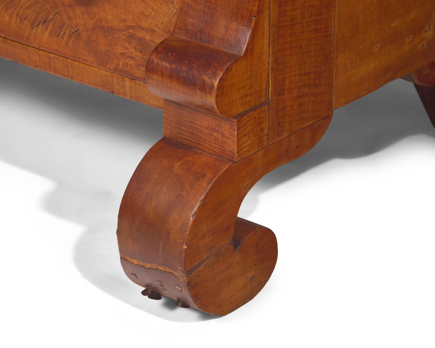 A Classical Tiger Maple Secretary Bookcase