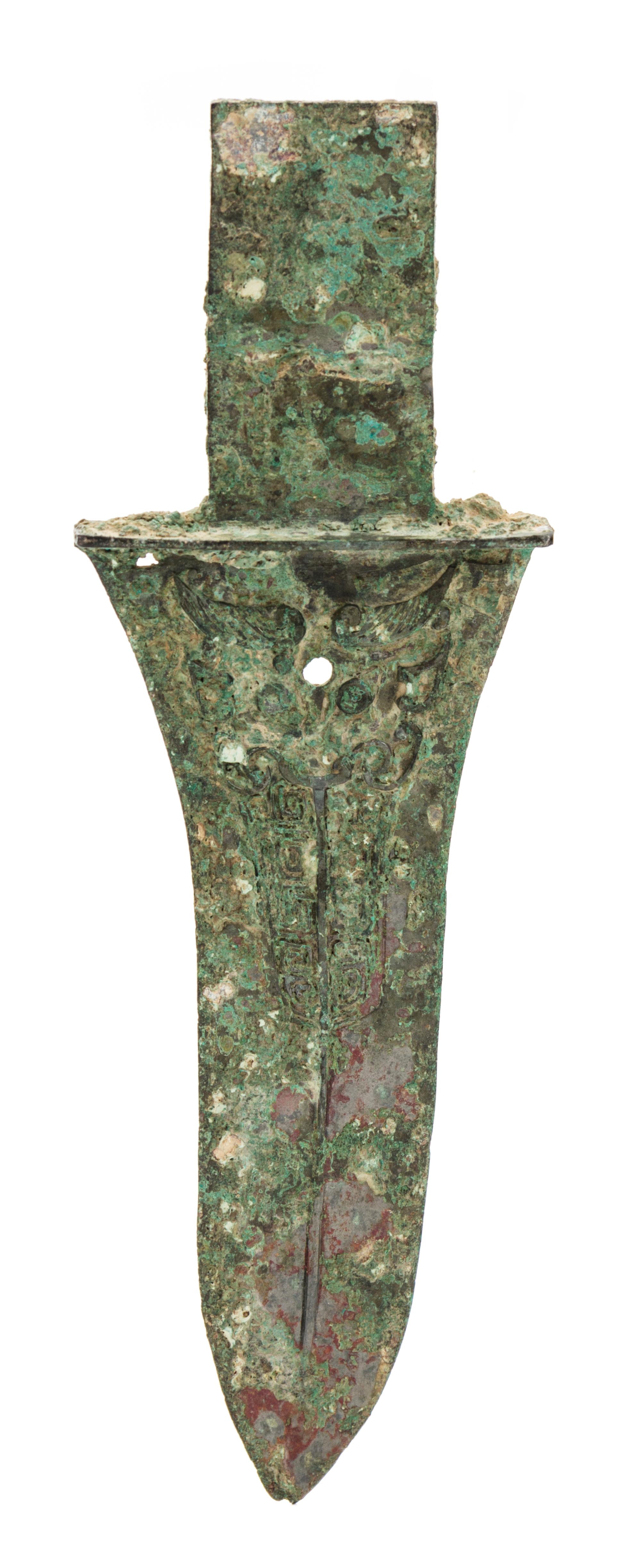 A Western Zhou Dynasty Bronze Dagger, Ge Length 8 1/2 inches. — WESTERN ZHOU DYNASTY