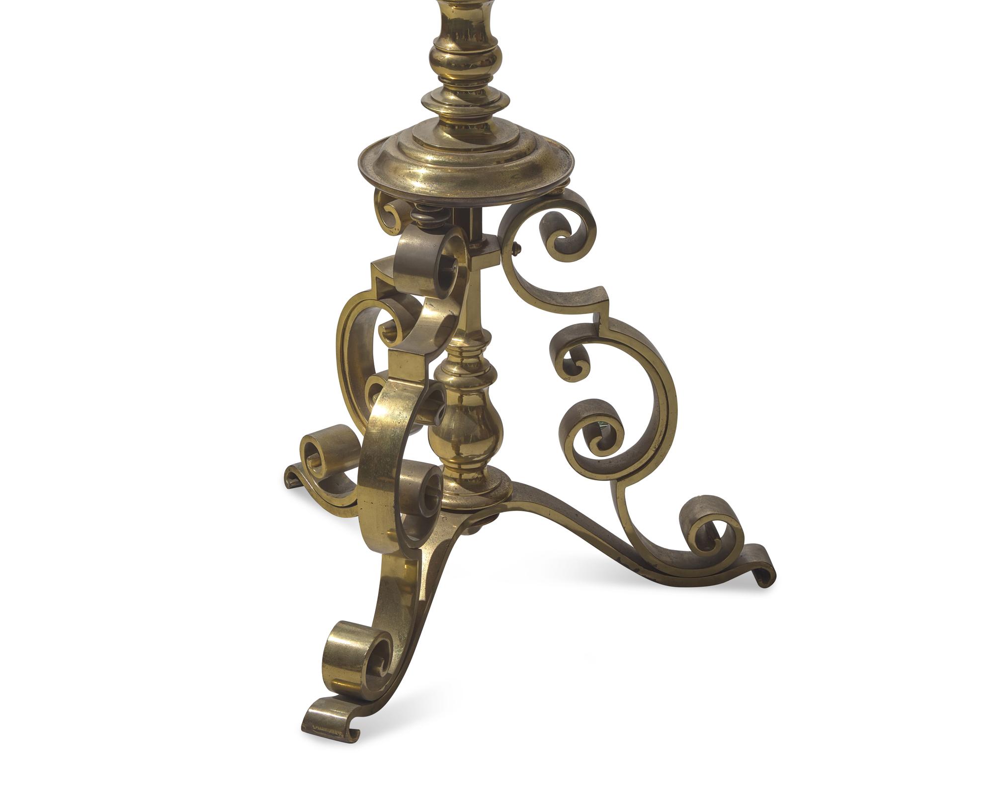An Impressive Seven-Light Bronze Torchiere Used at Independence Hall, Philadelphia, PA, Circa 1930-1956