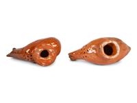 Two Jugtown Pottery Chicken Shakers