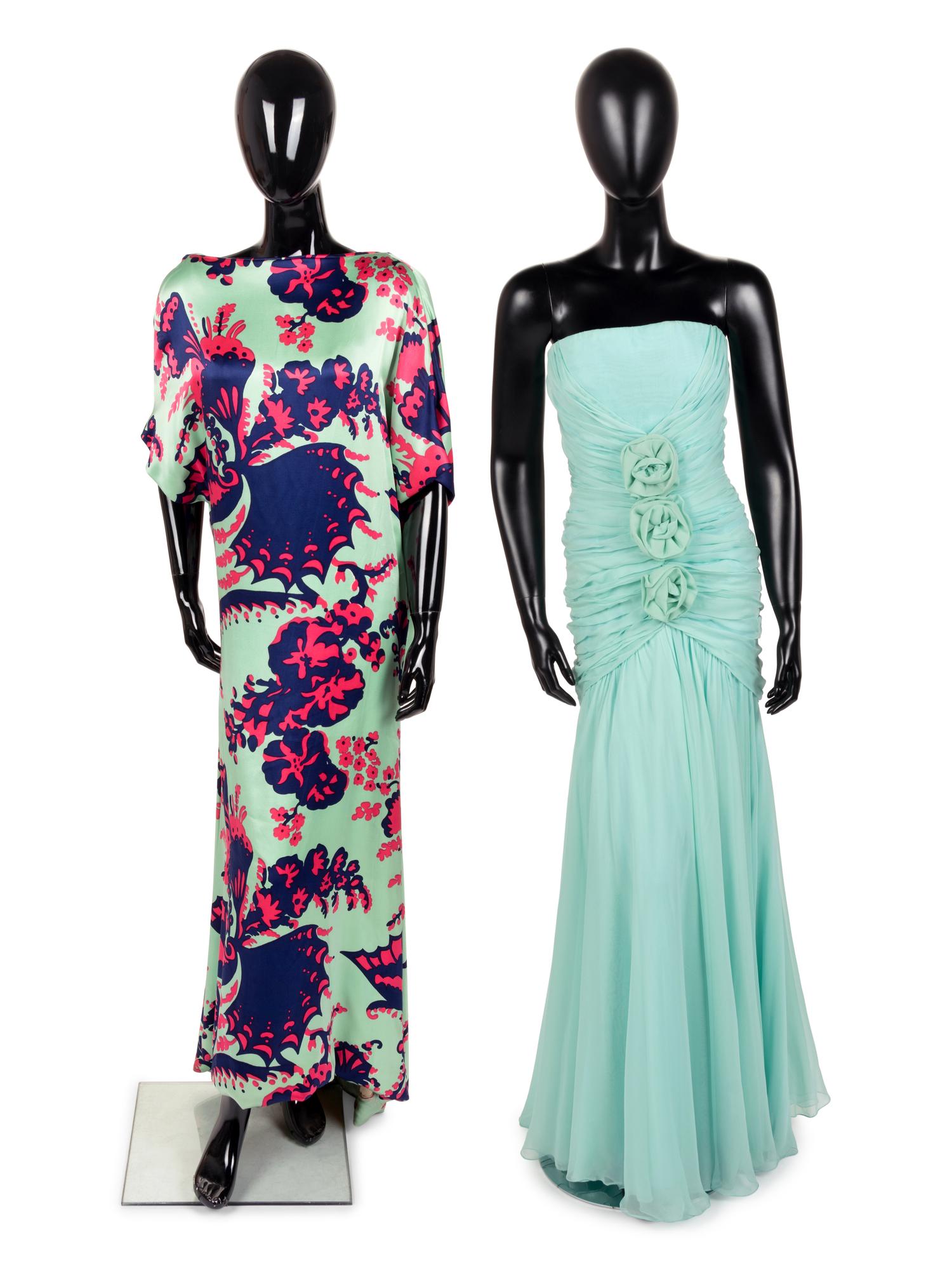 Two Evening Dresses: One Scaasi, One Bonwit Teller, 1980s