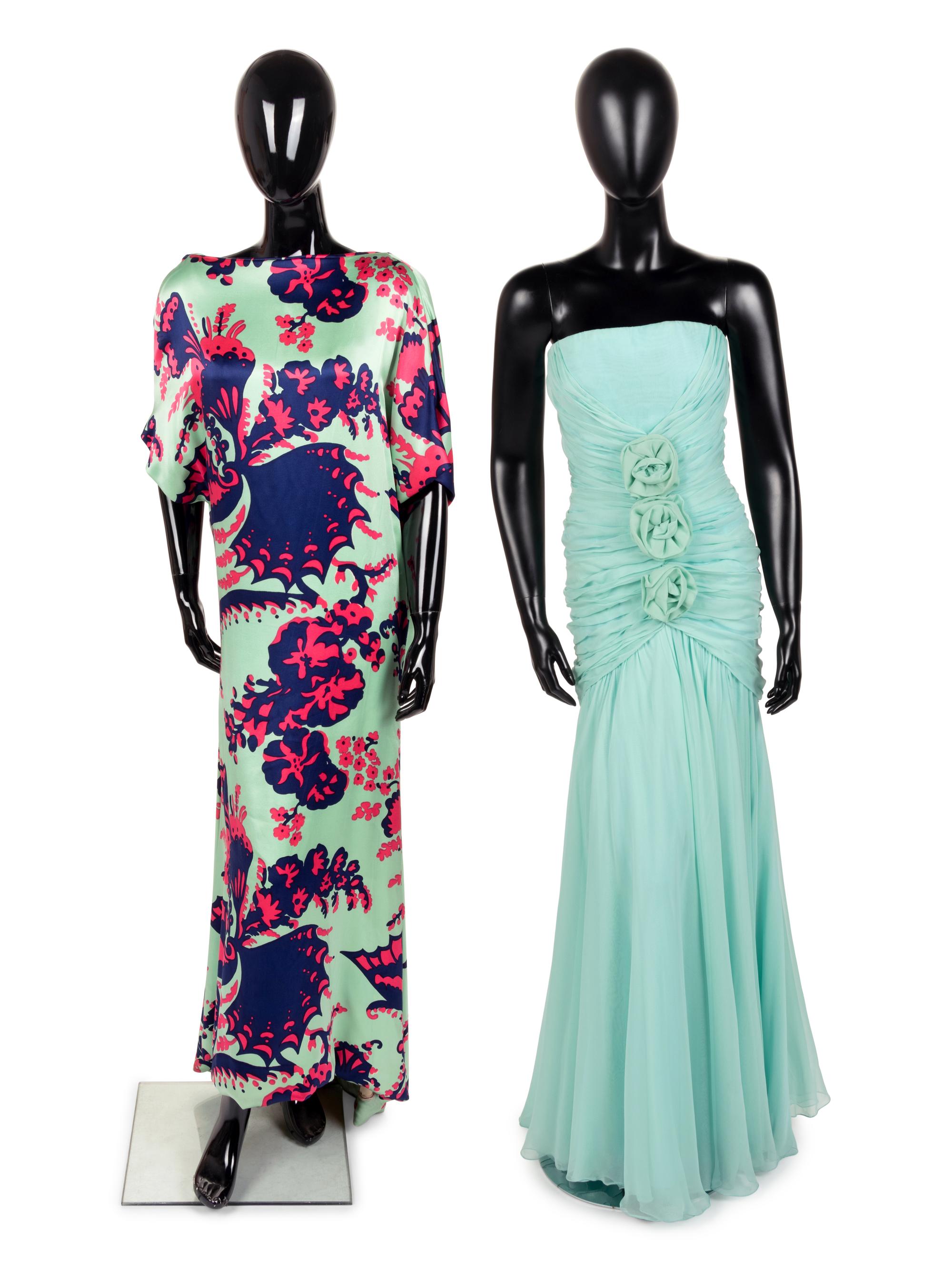 Two Evening Dresses: One Scaasi, One Bonwit Teller, 1980s