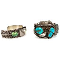 Navajo Silver and Turquoise Cuff Watch Bands