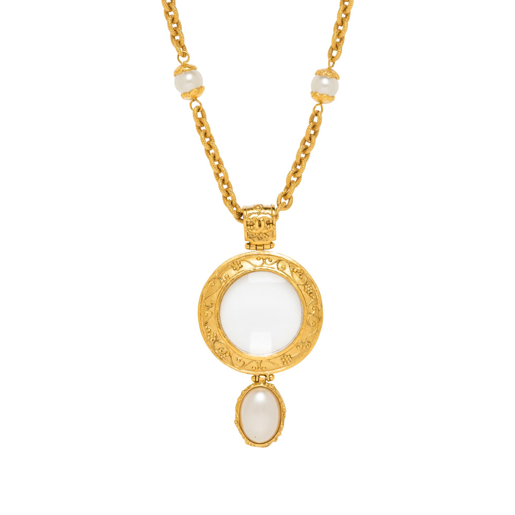 Chanel, Station Necklace with Magnifying Glass Pendant