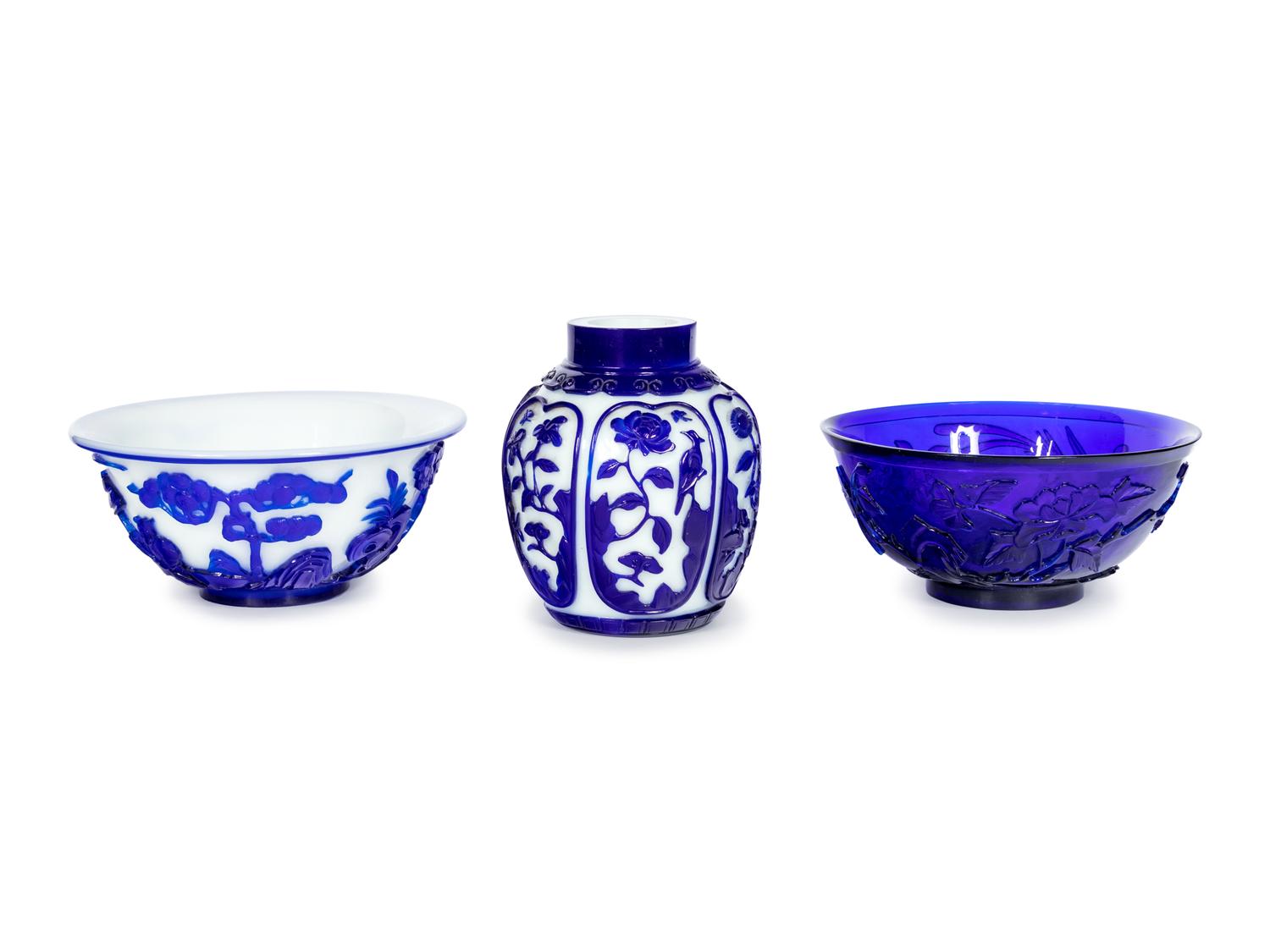 Three Chinese Glass Vessels