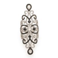 Diamond, Black Diamond, and White Gold Ring