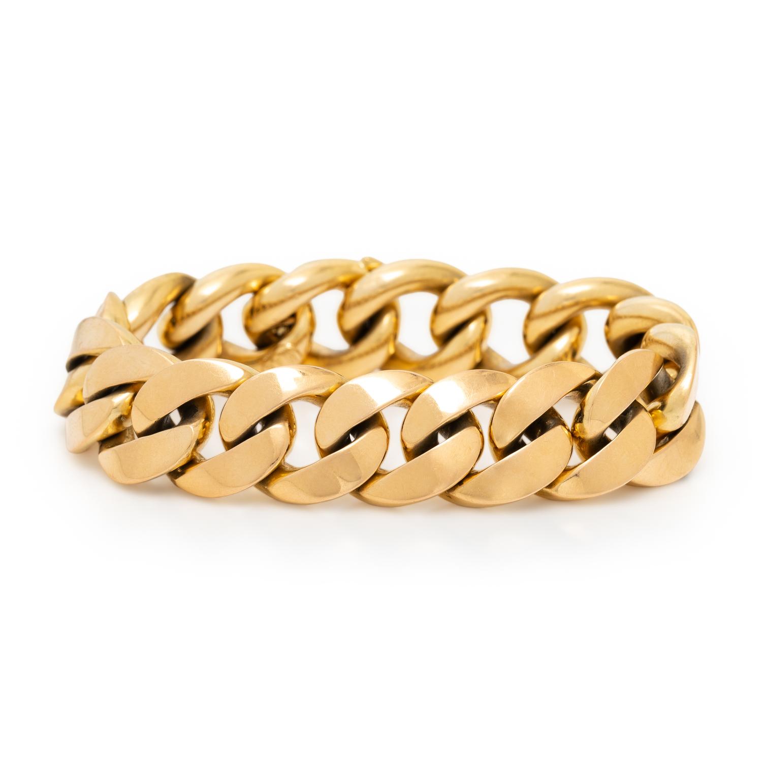 YELLOW GOLD CURB LINK BRACELET