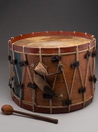 [CIVIL WAR]. Regulation US Infantry bass drum with beater. Manufactured by Horstmann Brothers Co., Philadelphia.