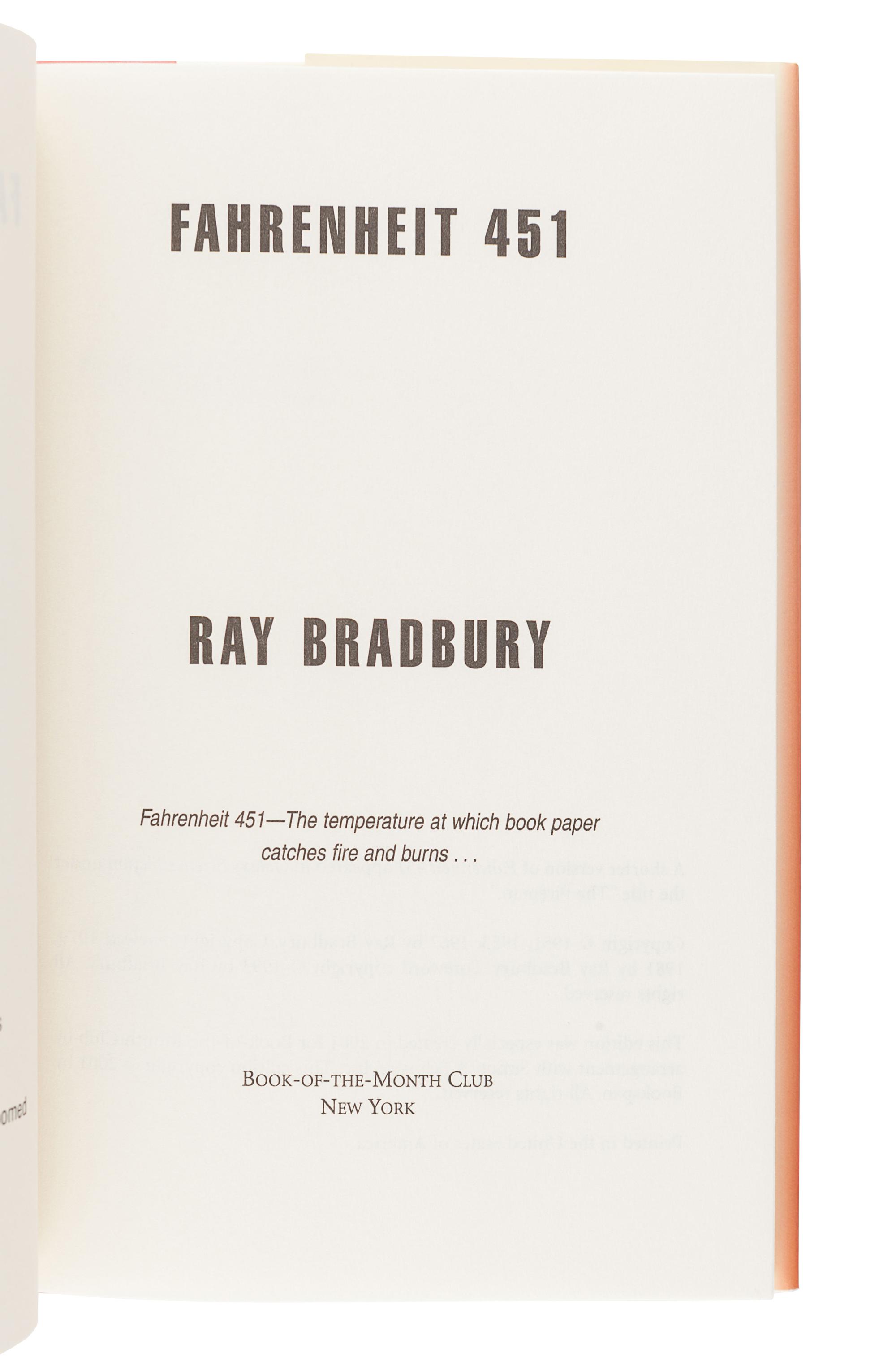 [BRADBURY, Ray (1920-2012)]. A group of 5 works SIGNED OR INSCRIBED by Bradbury, comprising: