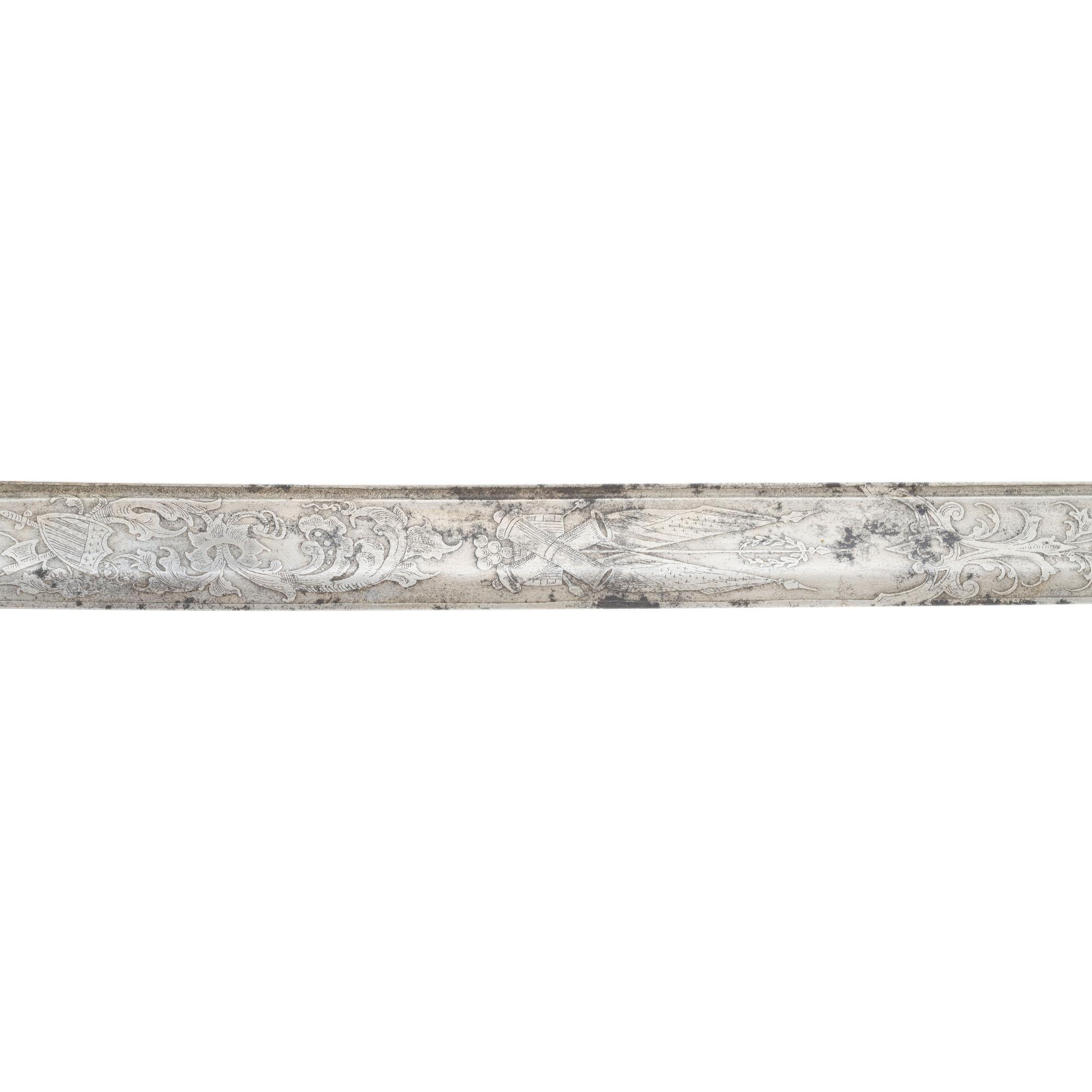 Tiffany Retailer Marked Imported US Model 1850 Foot Officers Sword with German Silver Scabbard