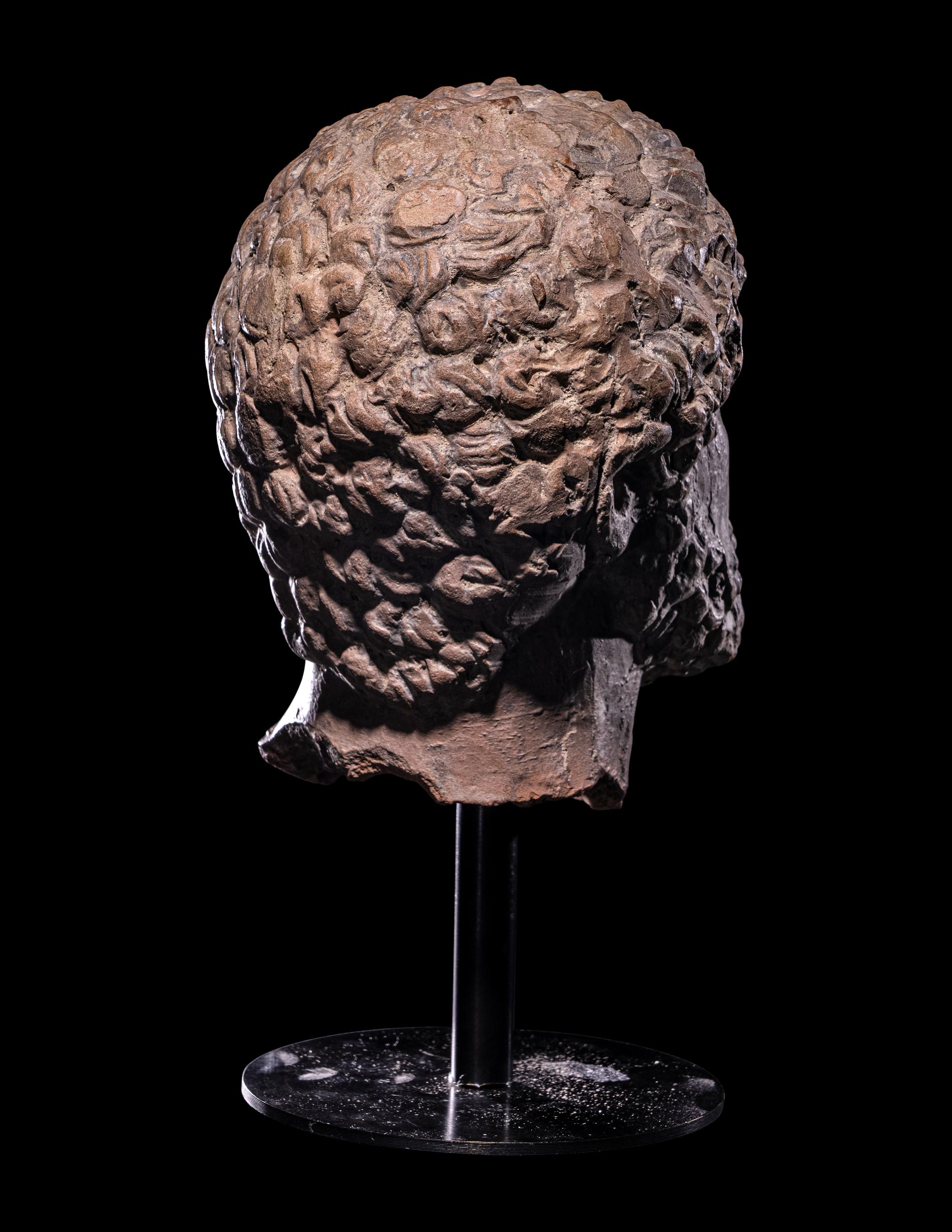 A Greek Terracotta Head of Hercules