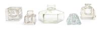 A Group of Four Glass Inkwells Height of last 5 inches.