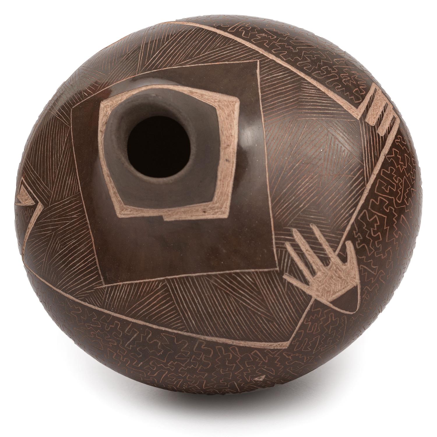 Sgraffito Pottery Jar