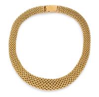 A Yellow Gold Mesh Necklace,