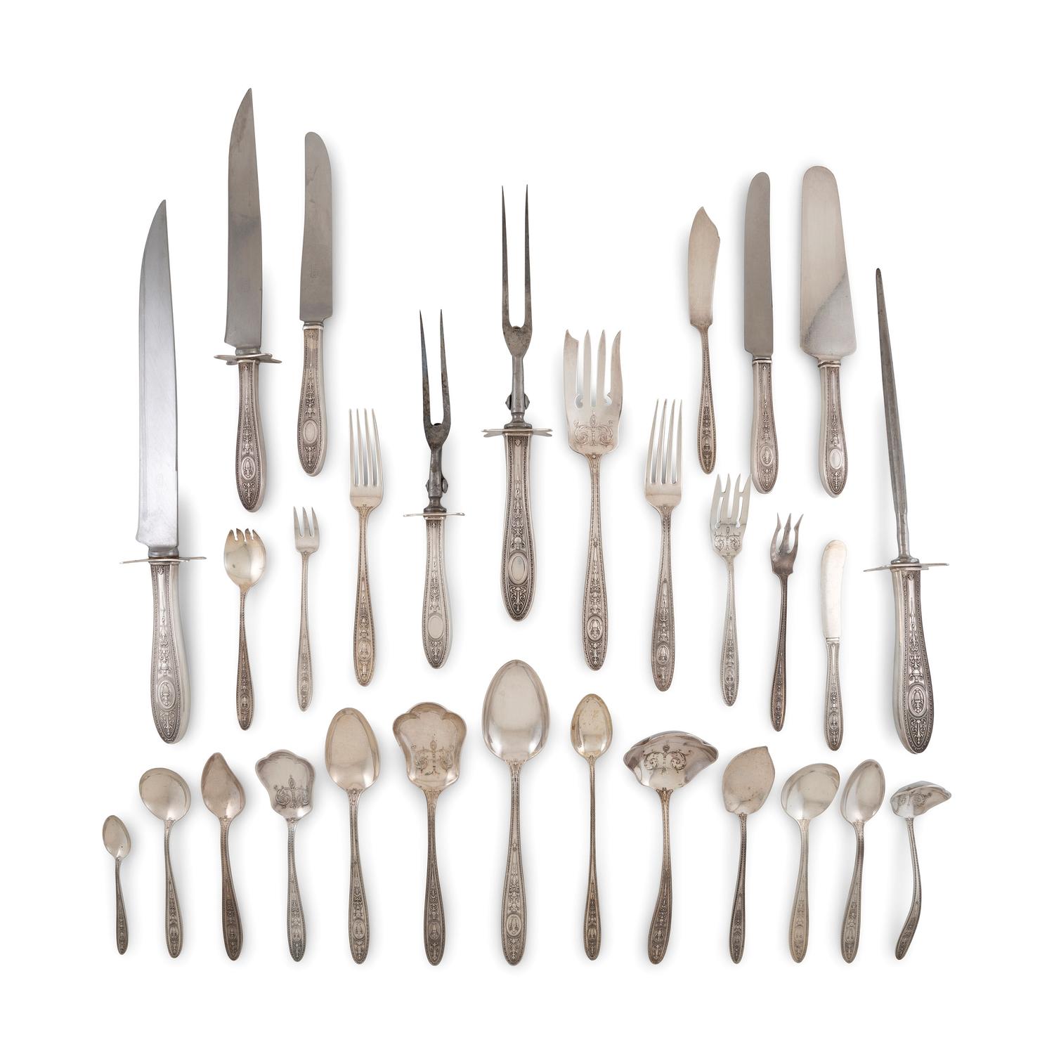 An International Silver Flatware Service in Custom Case