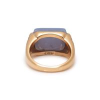 BULGARI, BLUE CHALCEDONY AND DIAMOND 'MVSA' RING