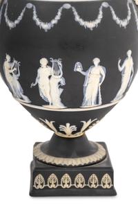 A Pair of Wedgwood Jasperware Lidded Urns