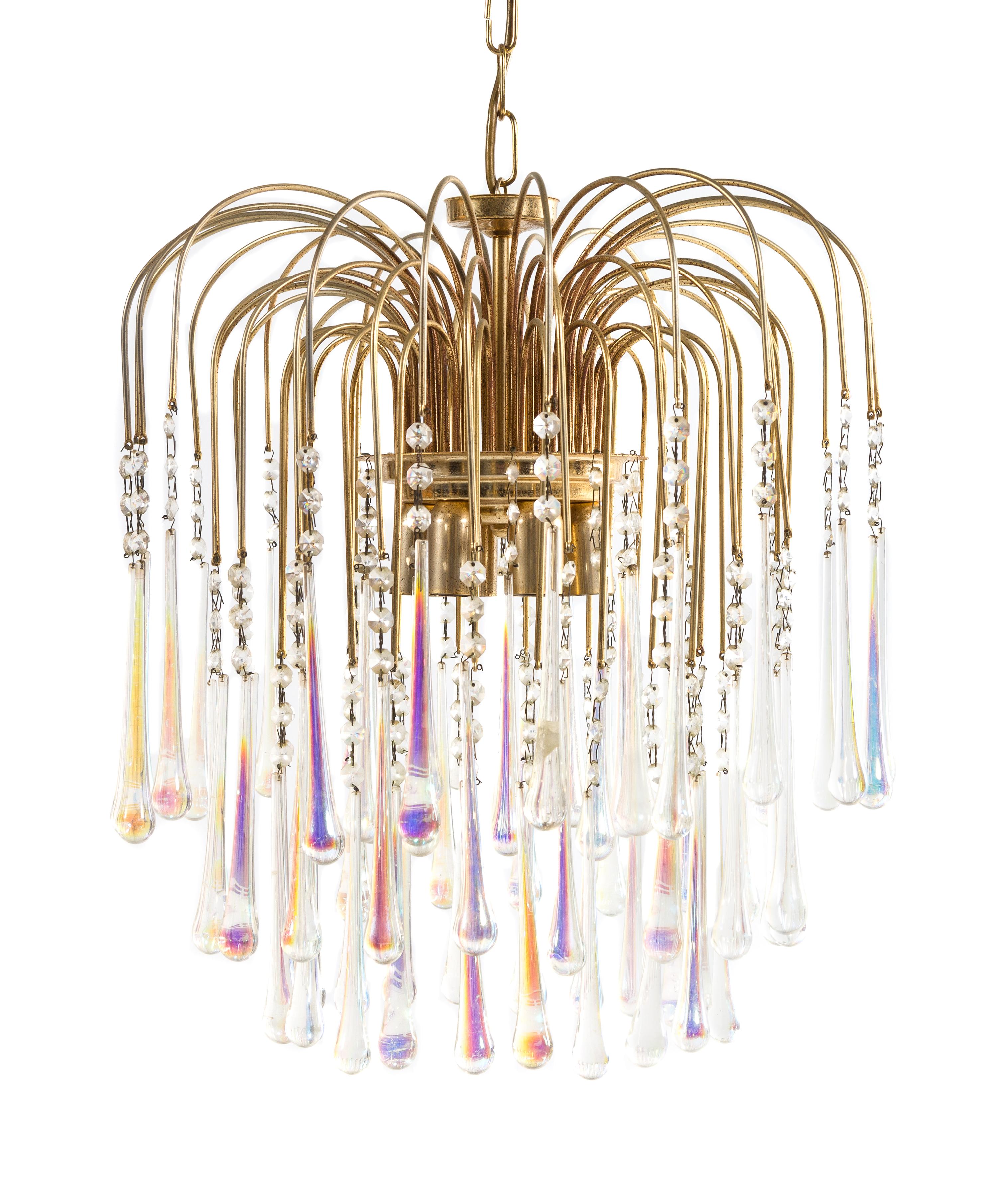 Venini, Italy, SECOND HALF 20TH CENTURY, a teardrop waterfall chandelier