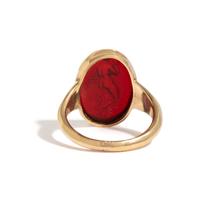 A Greek Glass Ring Stone with the Goddess Venus — Set in a gold ring