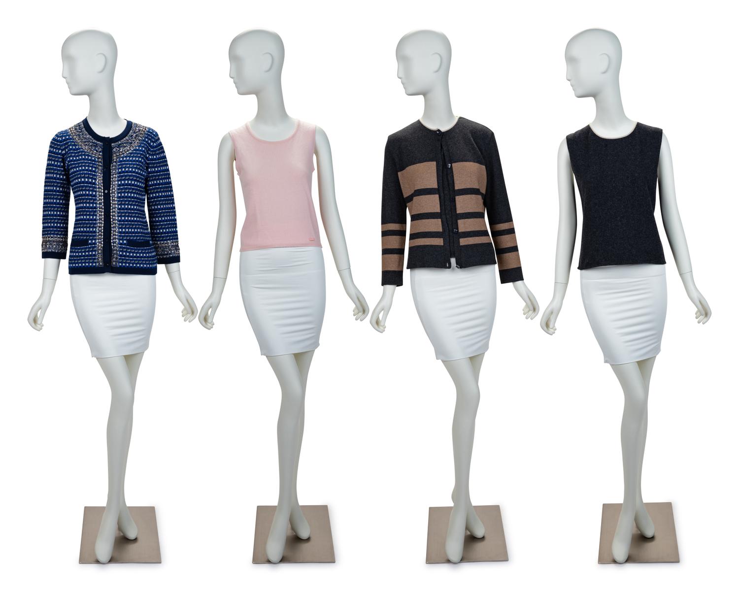 Four Designer Knit Items: Three Chanel, One Oscar de la Renta, 2000-10s