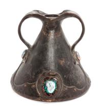 A Bretby Jeweled Pottery Vase Height 8 3/4 inches.