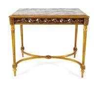 A Louis XVI Style Giltwood Table